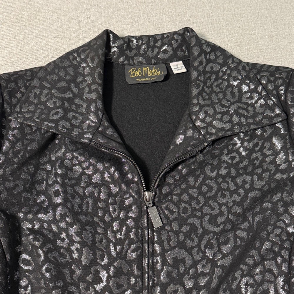 Bob Mackie Lurex Animal Patterned Zip front Jacket SZS. - Picture 11 of 14